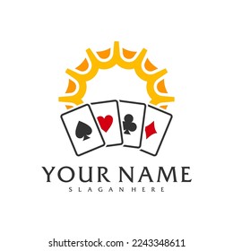 Sun Poker logo vector template, Creative Poker logo design concepts