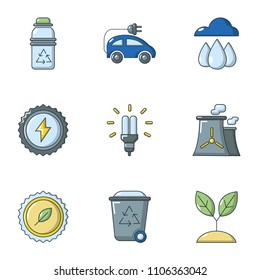 Sun potency icons set. Cartoon set of 9 sun potency vector icons for web isolated on white background