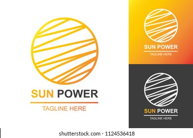 sun power logotype set trendy gradient style isolated on background for technology eco company, solar energy logo, tag, natural energy symbol, stamp, t shirt, banner, emblem. Sun icon. vector 10 eps