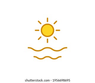 Sun premium line icon. Simple high quality pictogram. Modern outline style icons. Stroke vector illustration on a white background. 