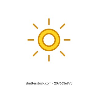 Sun Premium Line Symbol. Einfaches hochwertiges Piktogramm. Moderne Kontursymbole. Schlagt Vektorgrafik auf weißem Hintergrund. 