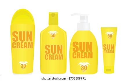 Sun protect cream. vector illustration