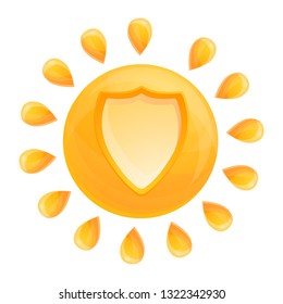 Sun protect icon. Cartoon of sun protect vector icon for web design isolated on white background