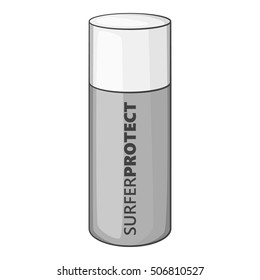 Sun protect icon. Gray monochrome illustration of sun protect vector icon for web design