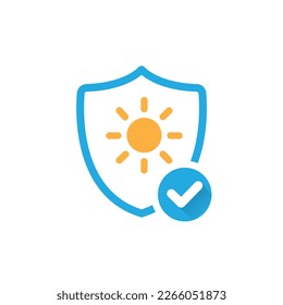 Sun protect skin, vector, sticker, illustration .