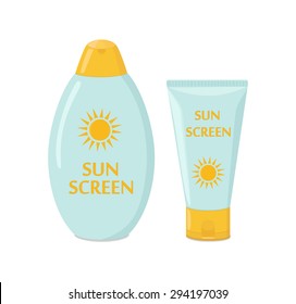 Sun protection cream containers