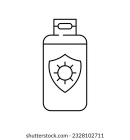 Sun Protection cream icon design.  Sunscreen, Sunglasses, UV rays exposure time and more. isolated on white background. vector illustration