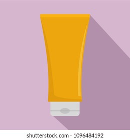Sun protection cream icon. Flat illustration of sun protection cream vector icon for web design