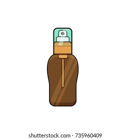 Sun protection cream tube vector summer illustration