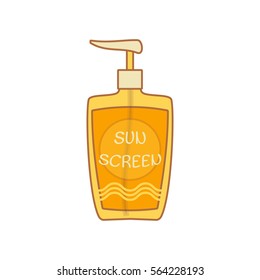 Sun protection cream. Vector illustration.