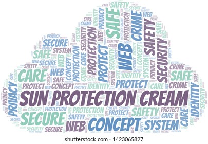Sun Protection Cream word cloud. Wordcloud made with text only.
