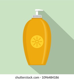 Sun protection dispenser icon. Flat illustration of sun protection dispenser vector icon for web design