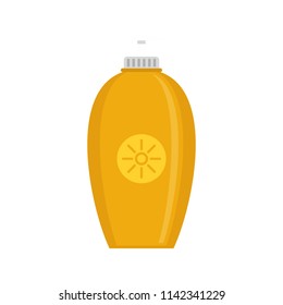 Sun protection dispenser icon. Flat illustration of sun protection dispenser vector icon for web isolated on white