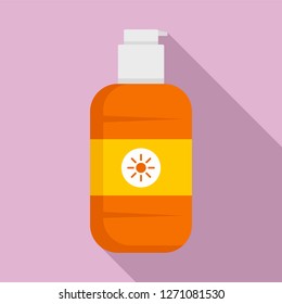 Sun protection dispenser icon. Flat illustration of sun protection dispenser vector icon for web design