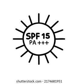 sun protection doodle icon, vector illustration