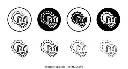 Sun protection factor 40 icon Outline vector for web ui