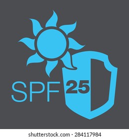 Sun protection factor SPF vector icon
