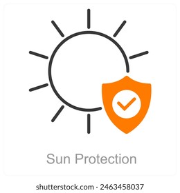 Sun Protection and heat icon concept