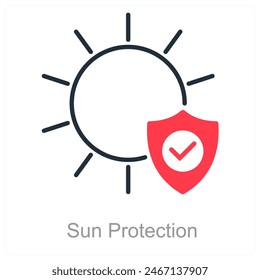 Sun Protection and heat icon concept