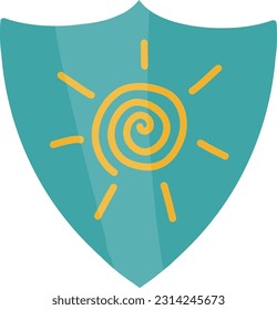 Sun protection icon in cartoon style