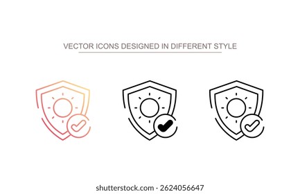 sun protection icon design with white background stock illustration