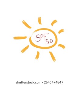 Sun protection icon. SPF protection icon with suns. UV protection logo
