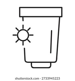 Icono de protección solar, icono de loción de protector solar, icono de protección SPF..eps
