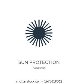 Vektorillustration des Sun-Schutzsymbol Trendy flache Sonnenschutzsymbol aus der Saisonsammlung einzeln auf weißem Hintergrund. Vektorillustration-Illustration kann für Web- und Mobile-Grafikdesign, Logo, eps10 verwendet werden