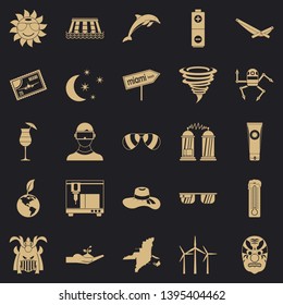 Sun protection icons set. Simple set of 25 sun protection vector icons for web for any design