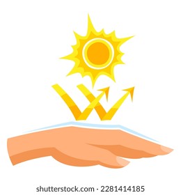 Sun protection illustration. Image of protective sunscreen against solar beams.