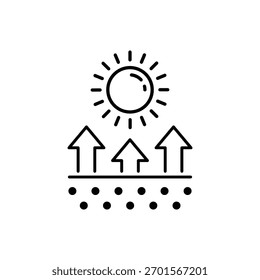 Sun protection line icon. Continuous line big heart. Uv protect sign. Sunscreen effect symbol.