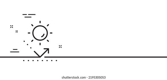Sun protection line icon. Uv protect sign. Sunscreen effect symbol. Minimal line illustration background. Sun protection line icon pattern banner. White web template concept. Vector