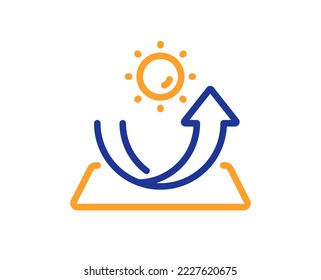 Sun protection line icon. Uv protect sign. Sunscreen effect symbol. Colorful thin line outline concept. Linear style sun protection icon. Editable stroke. Vector