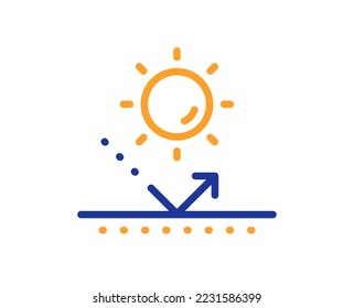 Sun protection line icon. Uv protect sign. Sunscreen effect symbol. Colorful thin line outline concept. Linear style sun protection icon. Editable stroke. Vector