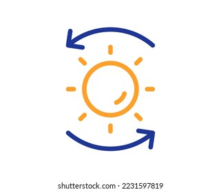 Sun protection line icon. Uv protect sign. Sunscreen effect symbol. Colorful thin line outline concept. Linear style sun protection icon. Editable stroke. Vector