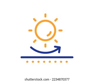 Sun protection line icon. Uv protect sign. Sunscreen effect symbol. Colorful thin line outline concept. Linear style sun protection icon. Editable stroke. Vector