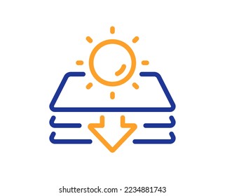 Sun protection line icon. Uv protect sign. Sunscreen effect symbol. Colorful thin line outline concept. Linear style sun protection icon. Editable stroke. Vector