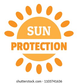 Sun protection logo. Flat illustration of sun protection vector logo for web design