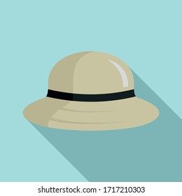 Sun protection man hat icon. Flat illustration of sun protection man hat vector icon for web design