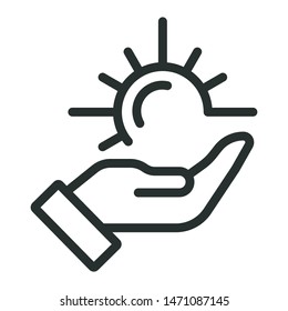 Sun protection - minimal line web icon. simple vector illustration. concept for infographic, website or app.