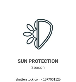 Sun protection outline vector icon. Thin line black sun protection icon, flat vector simple element illustration from editable season concept isolated stroke on white background