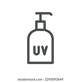 Sun protection related icon outline and linear vector.