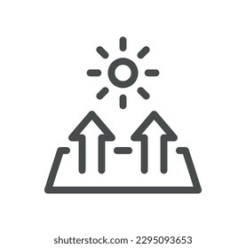 Sun protection related icon outline and linear vector.