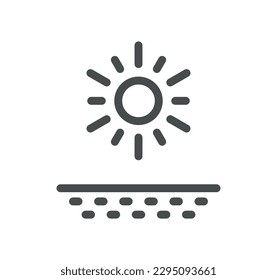 Sun protection related icon outline and linear vector.