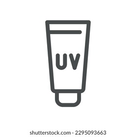 Sun protection related icon outline and linear vector.