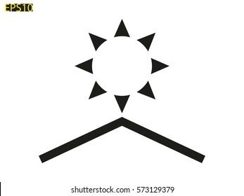 sun protection, roof, icon, vector illustration eps10