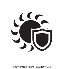 Sun protection shield icon design vector illustration