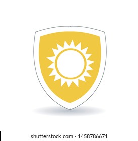 sun protection shield vector illustration