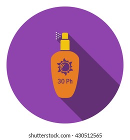 Sun protection spray icon. Flat design. Vector illustration.