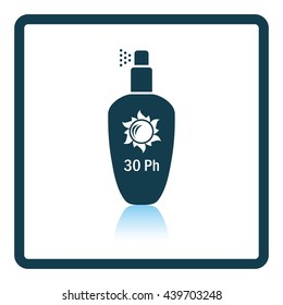 Sun protection spray icon. Shadow reflection design. Vector illustration.